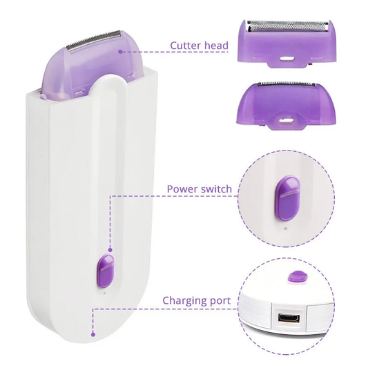 Depiladora eléctrica portátil USB con cabezales intercambiables y funda CHICASEXY Colombia