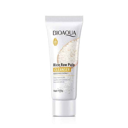 BIOAQUA Rice Raw Pulp limpiador facial extracto arroz 100g cleanser natural CHICASEXY Colombia