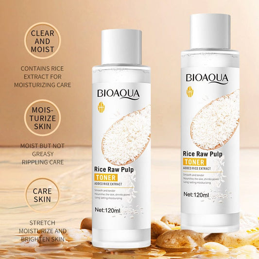 BIOAQUA Rice Raw Pulp Toner 120ml tónico facial extracto arroz hidratante CHICASEXY