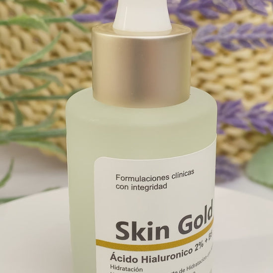 Skin Gold sérum ácido hialurónico 2% vitamina B5 hidratante facial 30ml CHICASEXY Colombia